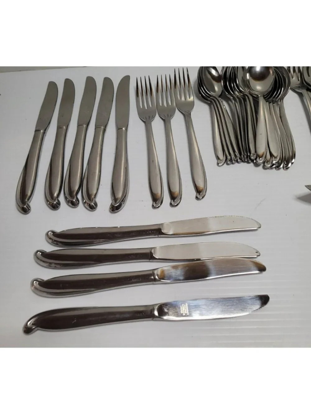 Vintage Everbrite Deluxe Stainless Steel Flatware 48 Pc Japan Mid Century EVS22